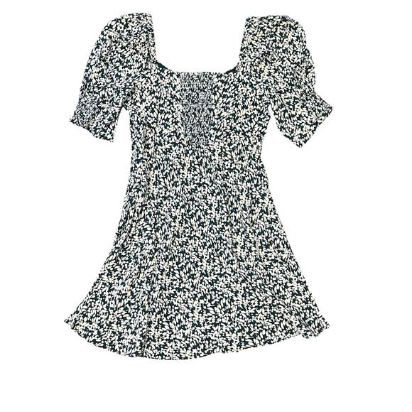 NWOT Madewell Seamed V-Neck Mini Dress in Abstract Leaf Kelly Verdant Size 0 - Picture 7 of 9